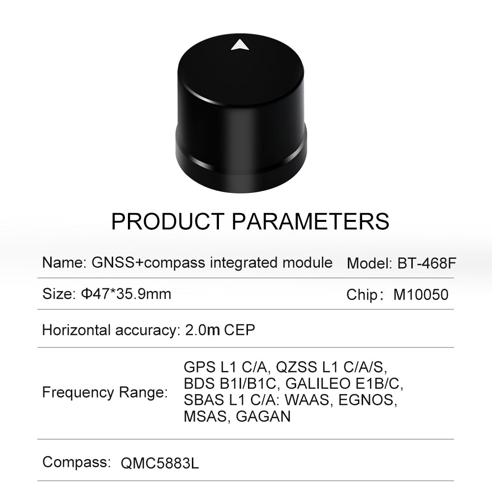 Beitian GNSS module receiver built-in compass QMC5883 GPS antenna integrated vehicle BT-468B Beitian GNSS module receiver built-in compass QMC5883 GPS antenna integrated vehicle BT-468B